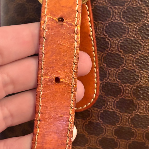 CELINE Vintage Macadame Brown Leather Medium Size Tote Bag - Picture 8 of 15